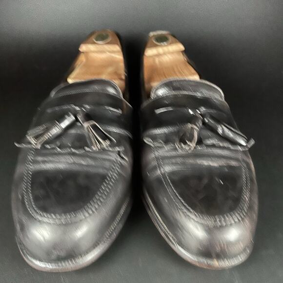 Mezlan Santander Men’s 9.5 M Black Leather Tassel Loafer Slip On Dress Shoes GUC main image 6